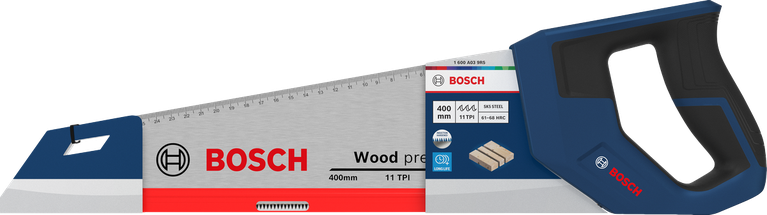 Cưa tay Bosch 400 mm, 11 răng/inch, thép SK5, dùng cho gỗ.